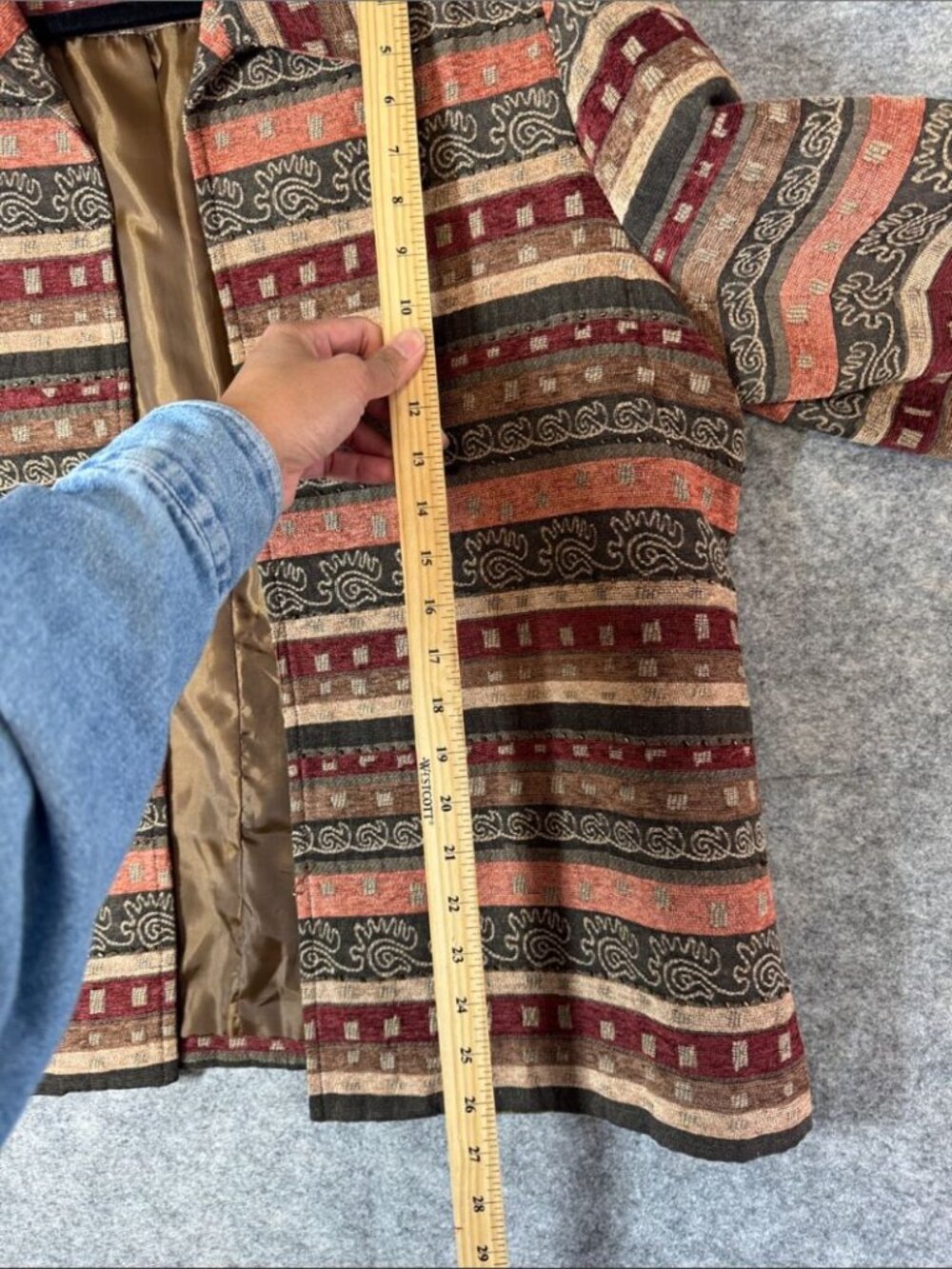 Alfred Dunner Tapestry Jacket Stripe Boho Southwestern Size 18 Chic Festival - Picture 11 of 16